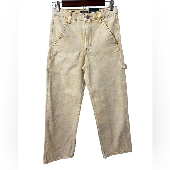 NWT Wild Fable High Rise Utlity Jeans Light Yellow Wash Size 2 - Picture 3 of 9
